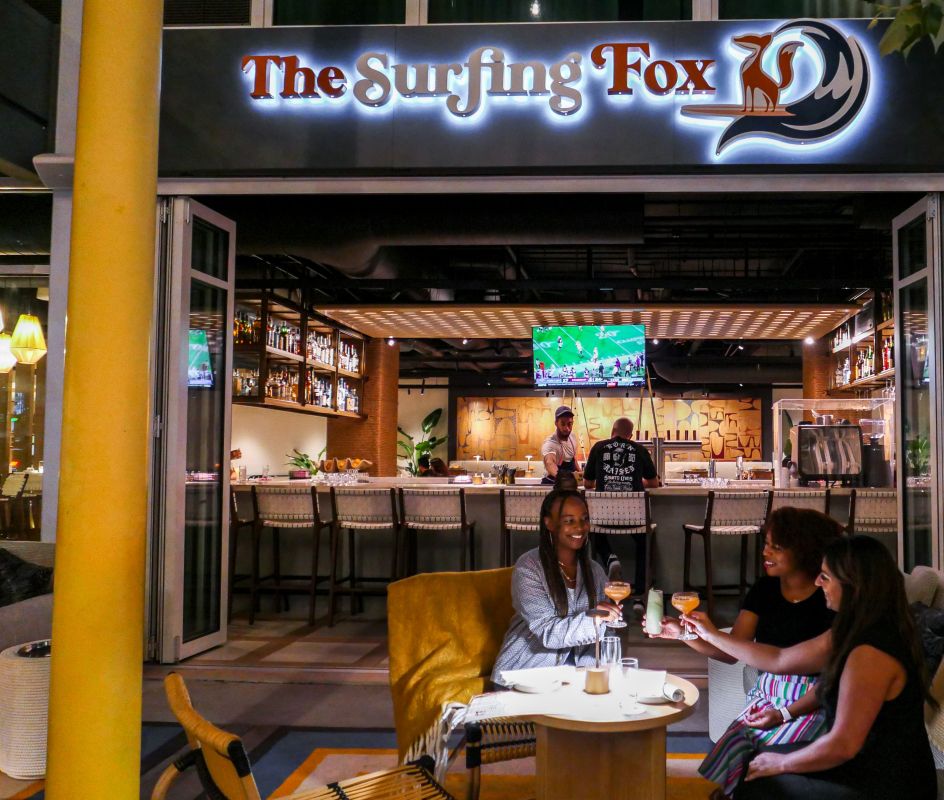 The Surfing Fox at Night with Friends