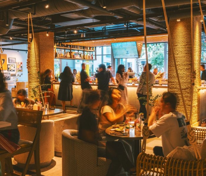 Image of a lively event at The Surfing Fox restaurant